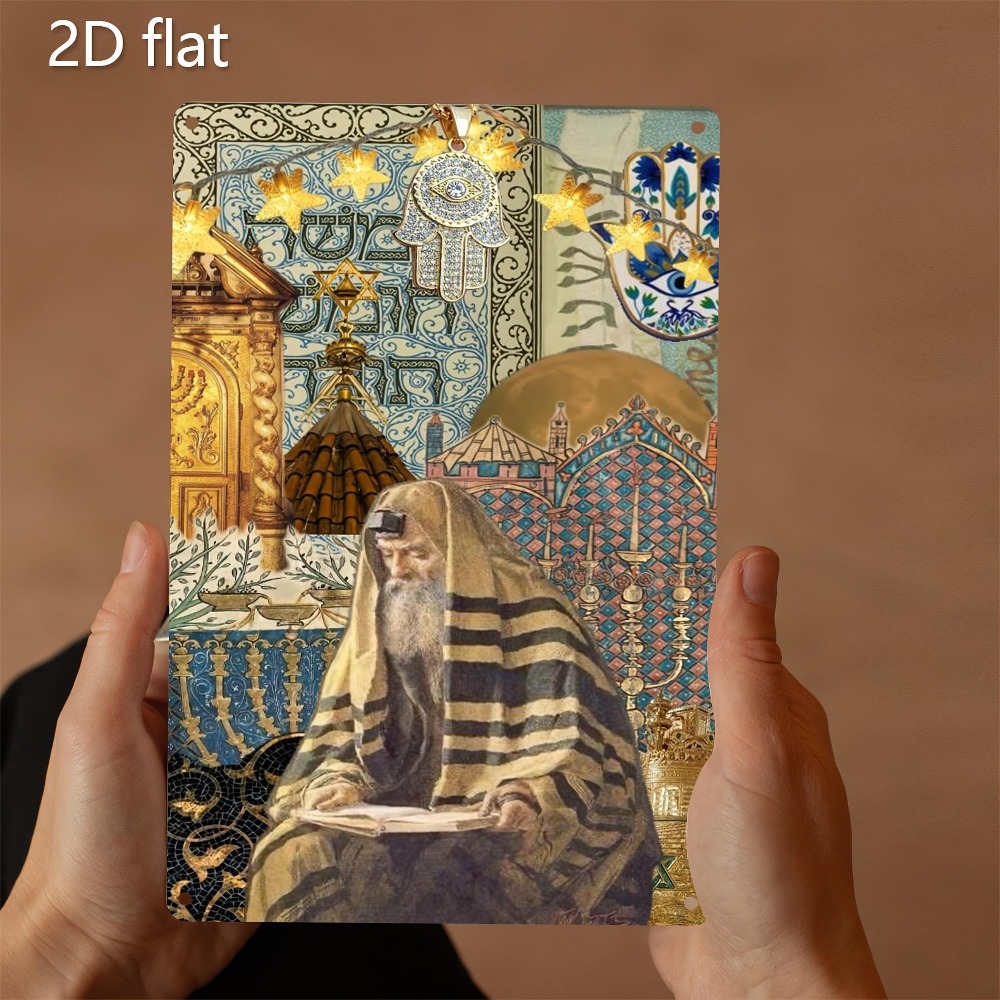 Home Decor Wall Art - CIFBUY 빈티지 유대인 장로 독서 알루미늄