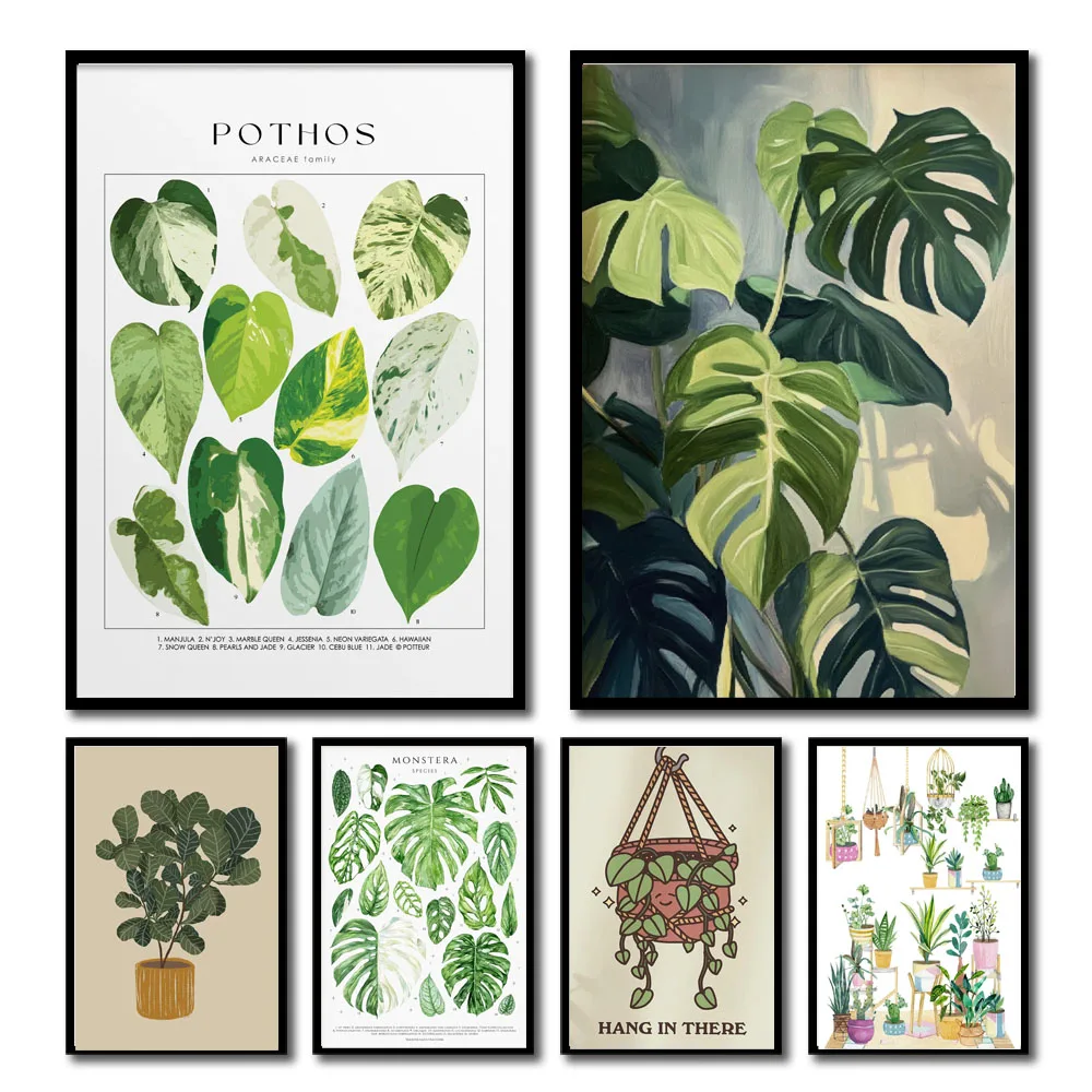 Home Decor Design Interior - 1pc 현대 실내 식물 잎 캔버스