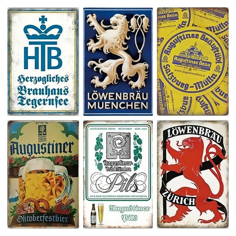 Germany Home Decor - 빈티지 독일 맥주 브랜드 금속 간판