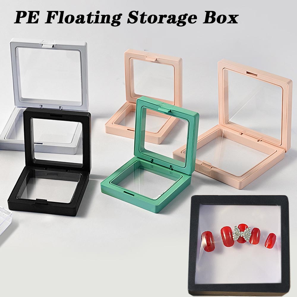 Floating Shelves - 투명 PE 필름 가짜 손톱 보관함,