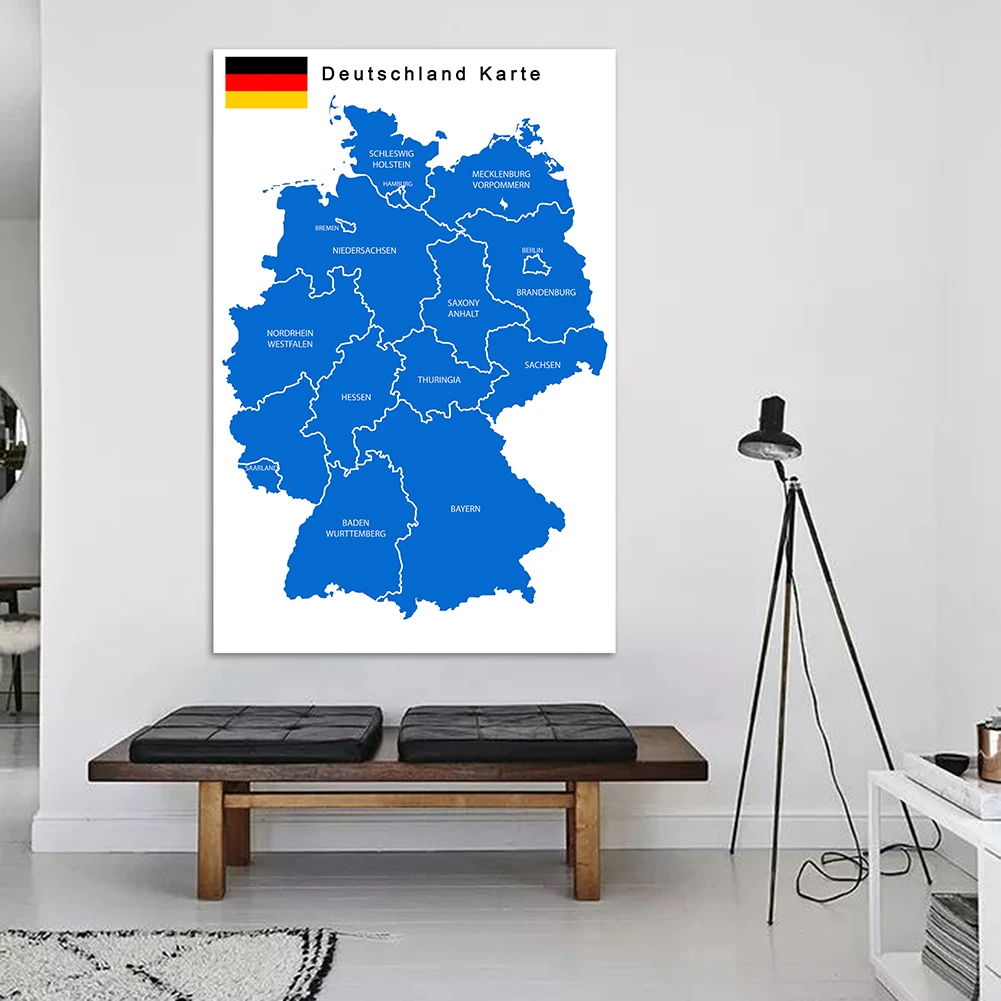 Germany Home Decor - 100*150 Cm 독일 정치지도 독일 대형