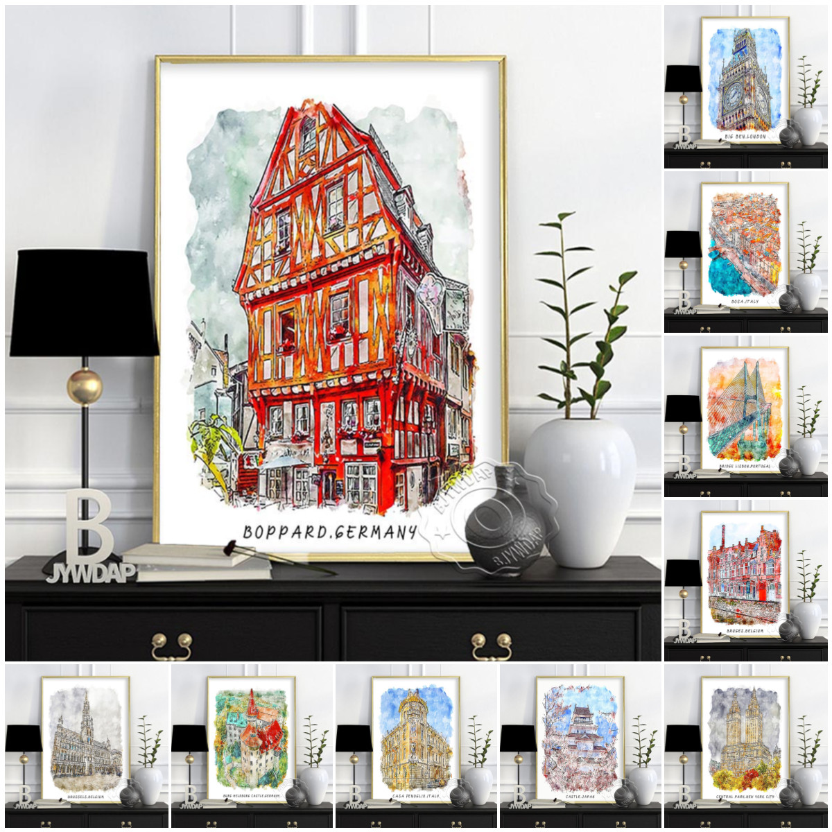Germany Home Decor - 세계 도시 여행 포스터, 런던 덴마크