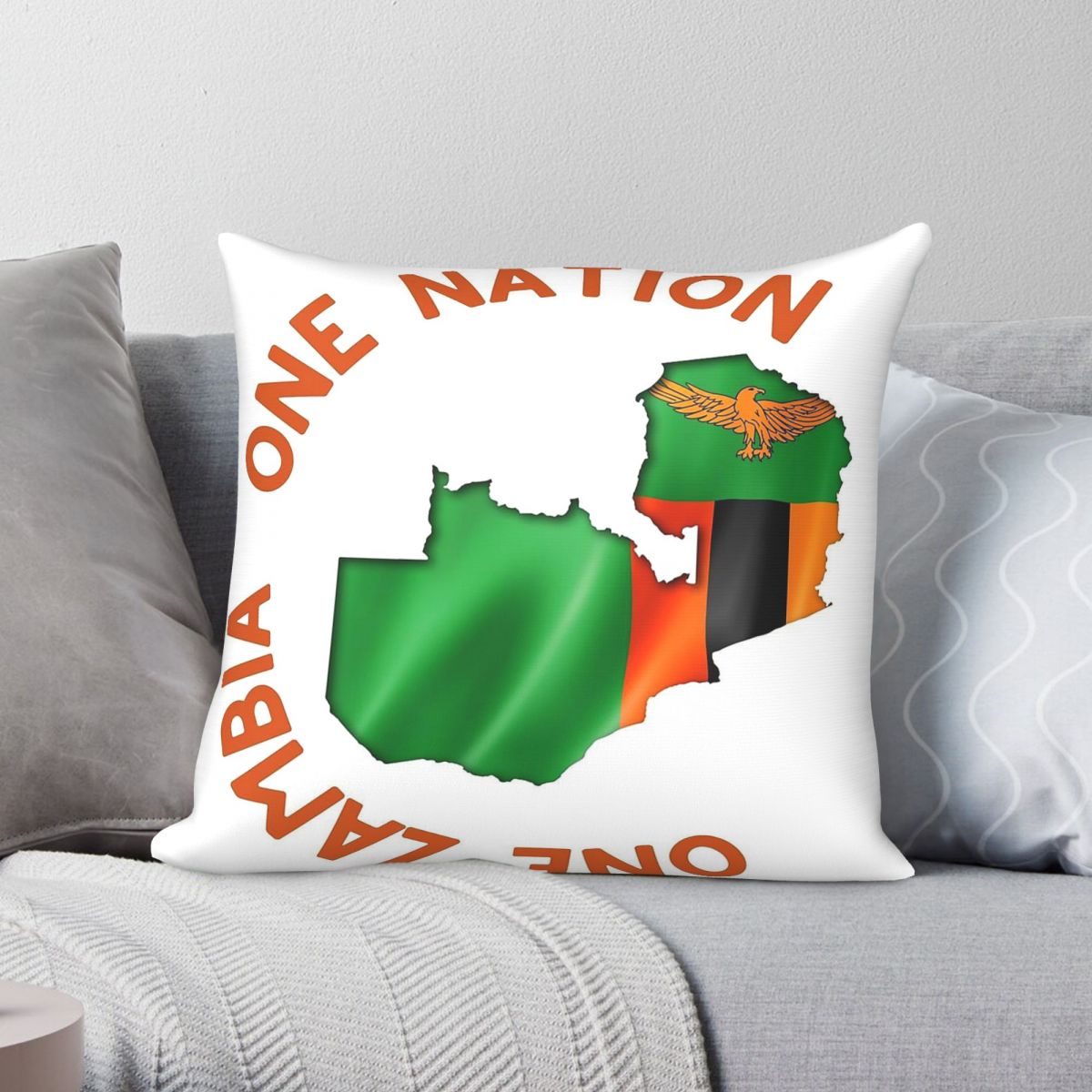 Home Decor Zambia - One Zambia One Nation 정사각형 베개