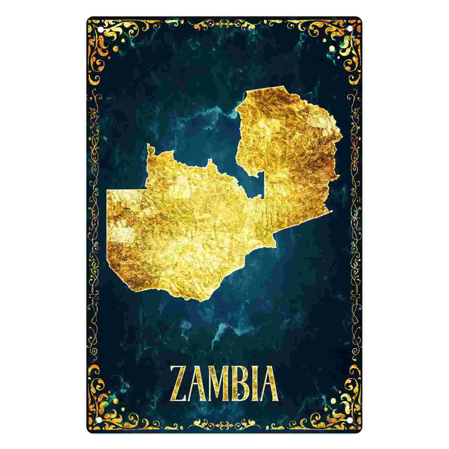 Home Decor Zambia - 2D 평면 1개 세트 잠비아 금박