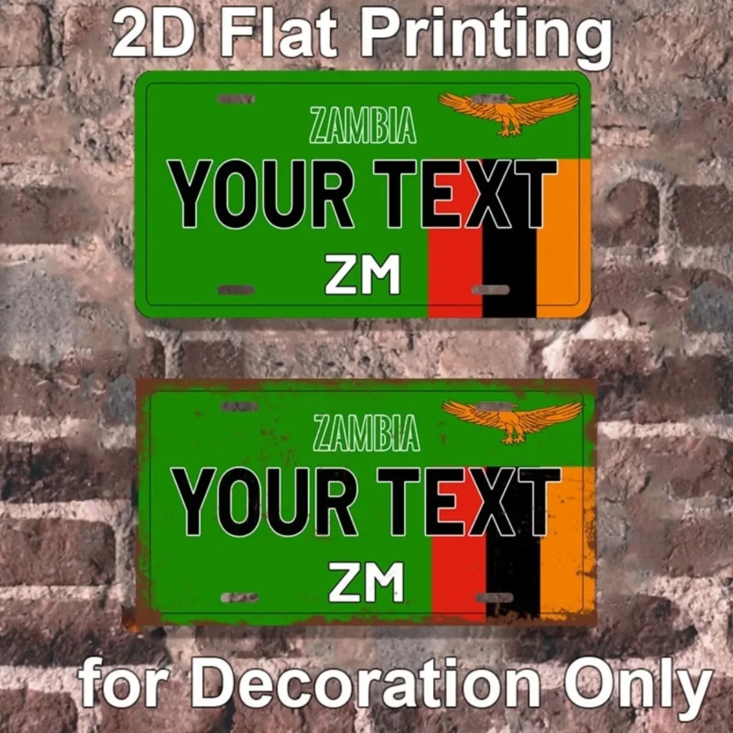 Home Decor Zambia - 맞춤형 개인화 잠비아 알루미늄 간판 빈티지