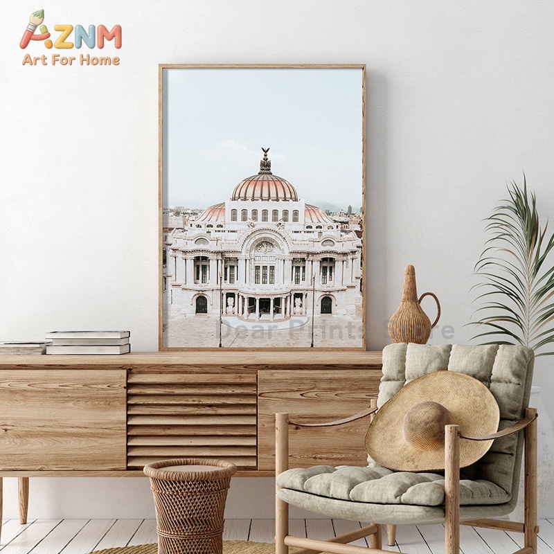 AZNM 보헤미안 멕시코 시티 풍경 캔버스 벽 예술 중 - Abstract Oil Painting 리뷰 및 가격
