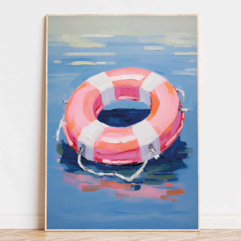 다채로운 풀 플로트 구명부표 야자수 그림 포스터 캔버스 - Floating Shelves 리뷰 및 가격