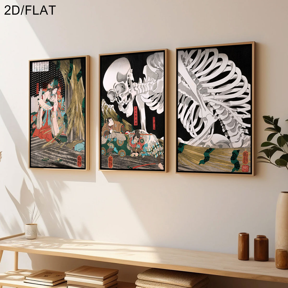 3pcs 레트로 일본 타키야샤 마녀 & 해골 유령 캔버 - Home Decor Design Interior 리뷰 및 가격