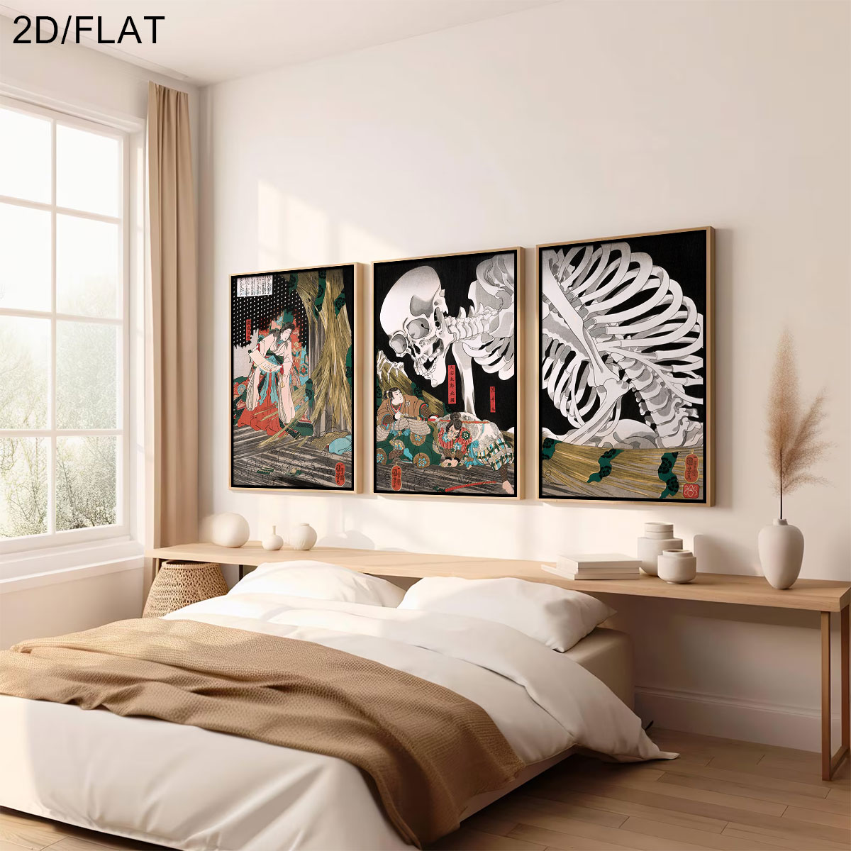 3pcs 레트로 일본 타키야샤 마녀 & 해골 유령 캔버 - Home Decor Design Interior 리뷰 및 가격
