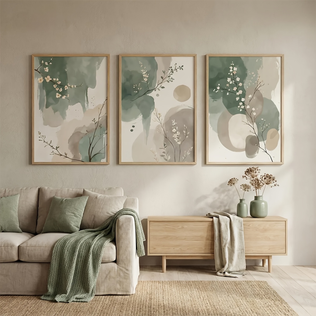 3pcs 일본식 식물 캔버스 벽 예술 프레임리스 추상  - Home Decor Design Interior 리뷰 및 가격