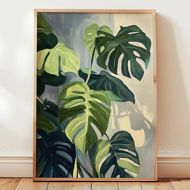 1pc 현대 실내 식물 잎 캔버스 벽 아트 프린트, 거 - Home Decor Design Interior 리뷰 및 가격