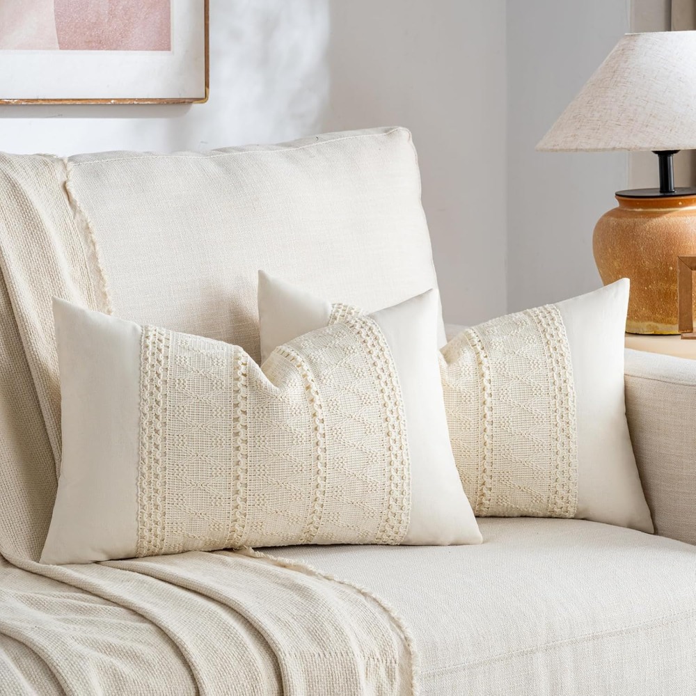 보헤미안 크림색 허리 쿠션 커버 12x20인치 장식용  - Home Decor Sofa 리뷰 및 가격
