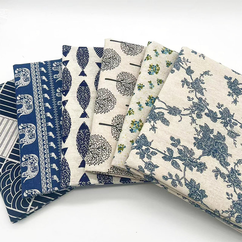 빈티지 블루 플로럴 코튼 린넨 원단, 식탁보 소파 커버 - Linen Table Runner 리뷰 및 가격