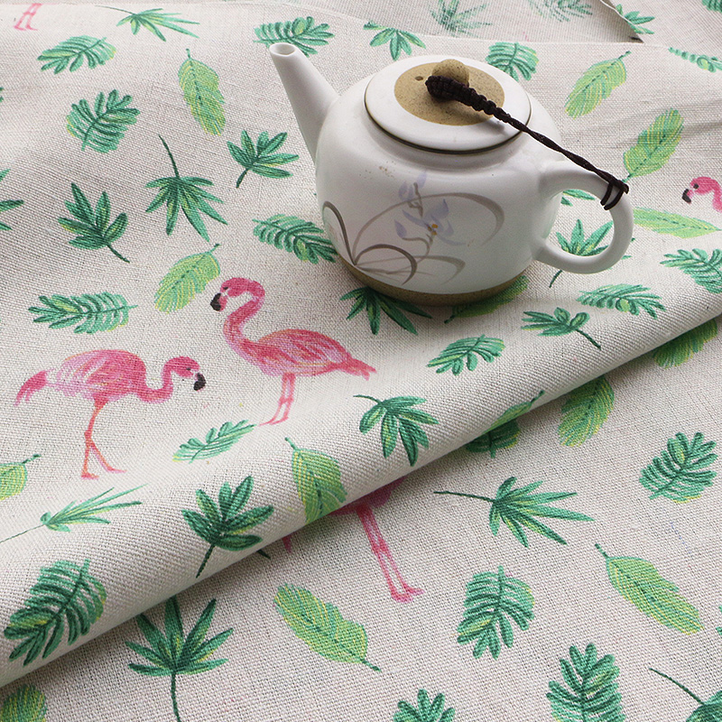 플라밍고 프린트 코튼 린넨 원단 커튼 테이블 보 인형  - Linen Table Runner 리뷰 및 가격