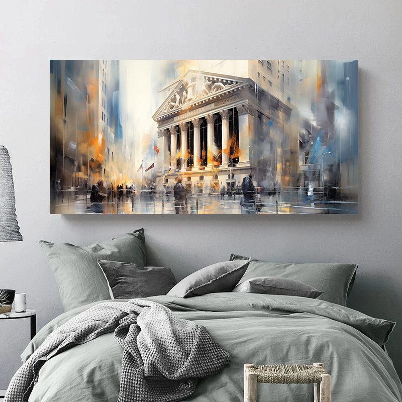 뉴욕 증권거래소 추상 캔버스 그림 프린트, 거래소 벽  - Home Decor Exchange 리뷰 및 가격