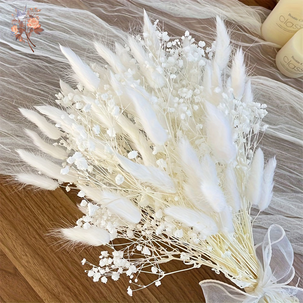 54Pcs 흰색 말린 꽃 신부 Mariage 꽃다발 자 - Dried Flower Bouquet 리뷰 및 가격