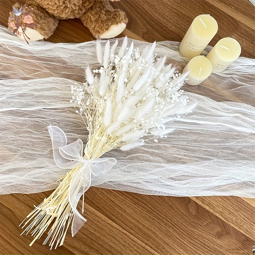 54Pcs 흰색 말린 꽃 신부 Mariage 꽃다발 자 - Dried Flower Bouquet 리뷰 및 가격