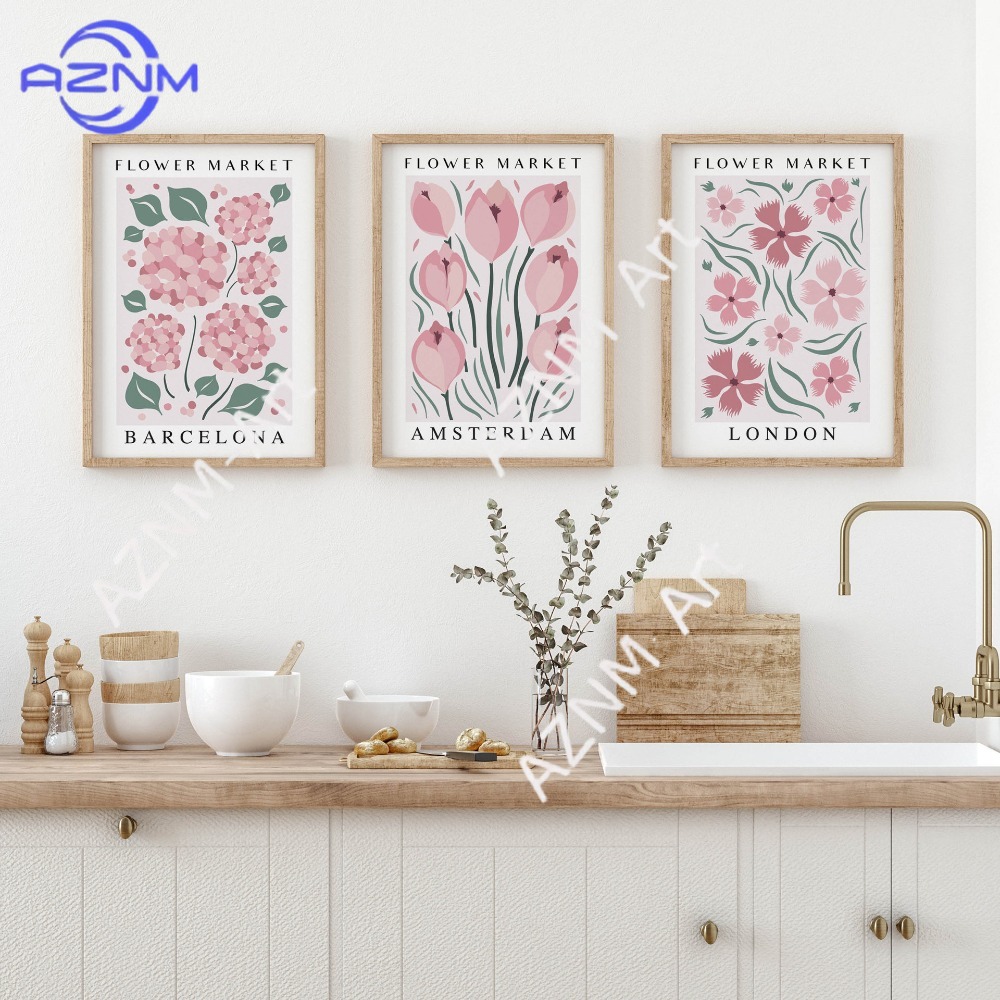 1Pc/3Pcs 핑크, 신선하고 가벼운, 수채화 스타일 - Watercolor Poster Print 리뷰 및 가격