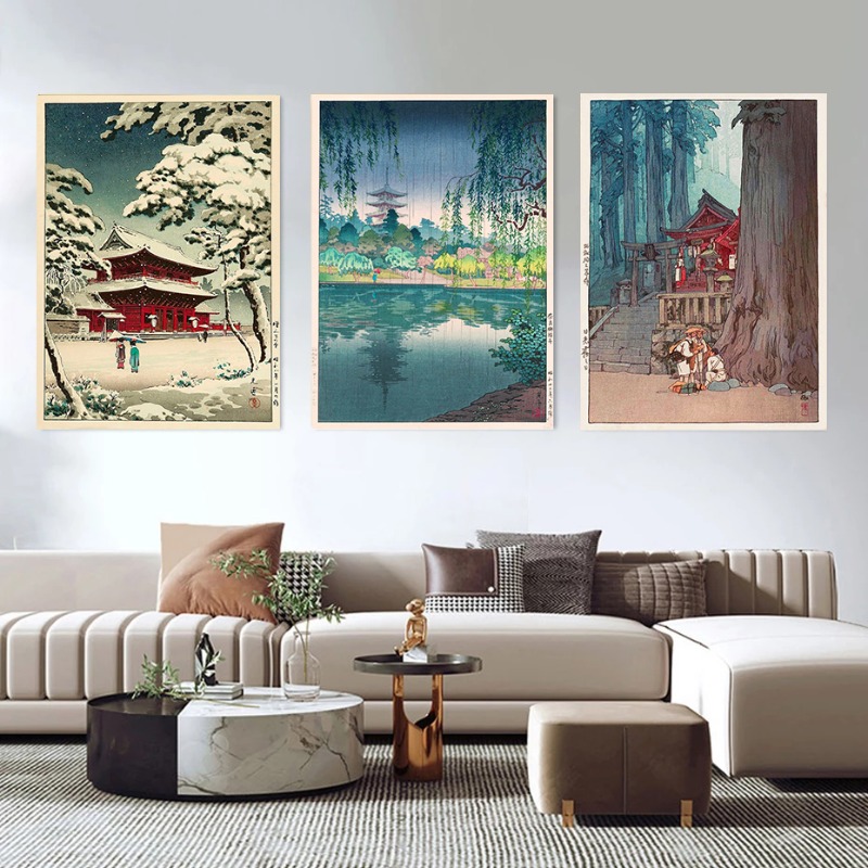 레트로 우키요에 전통 일본 포스터 도쿄 일본 삽화 풍경 - Watercolor Poster Print 리뷰 및 가격