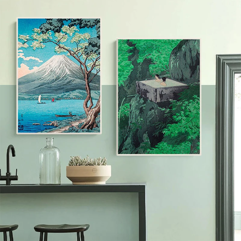 레트로 우키요에 전통 일본 포스터 도쿄 일본 삽화 풍경 - Watercolor Poster Print 리뷰 및 가격