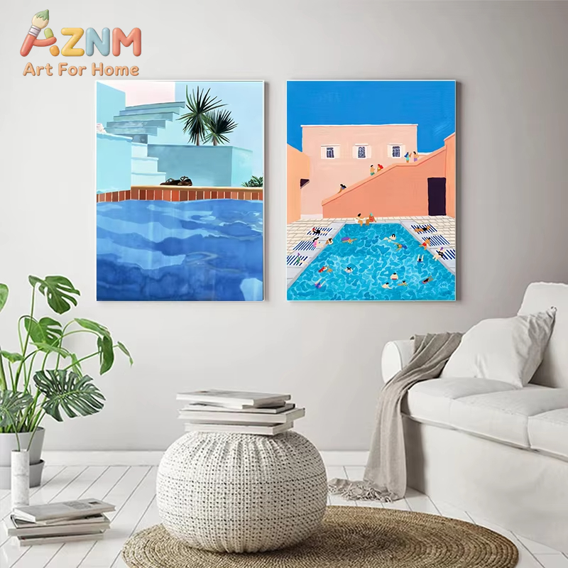 추상 확장형 컴포트 존 수영장 포스터 캔버스 그림 벽  - Home Decor Zone 리뷰 및 가격