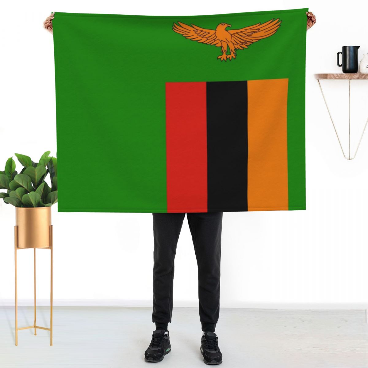 잠비아 국기 담요 거실 장식용 따뜻한 액센트 담요 - Home Decor Zambia 리뷰 및 가격