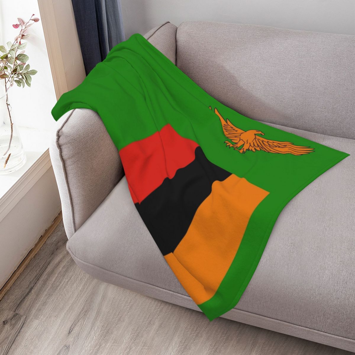 잠비아 국기 담요 거실 장식용 따뜻한 액센트 담요 - Home Decor Zambia 리뷰 및 가격