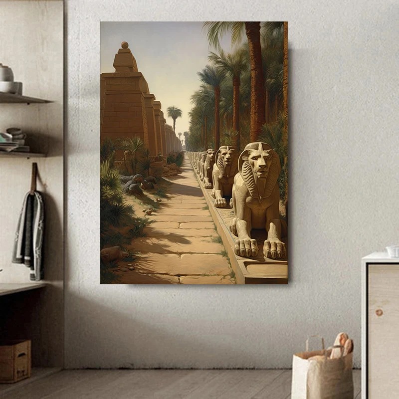 고대 이집트 풍경 그레이트 하이포 스타일 홀 빌딩 아트 - Home Decor Egypt 리뷰 및 가격