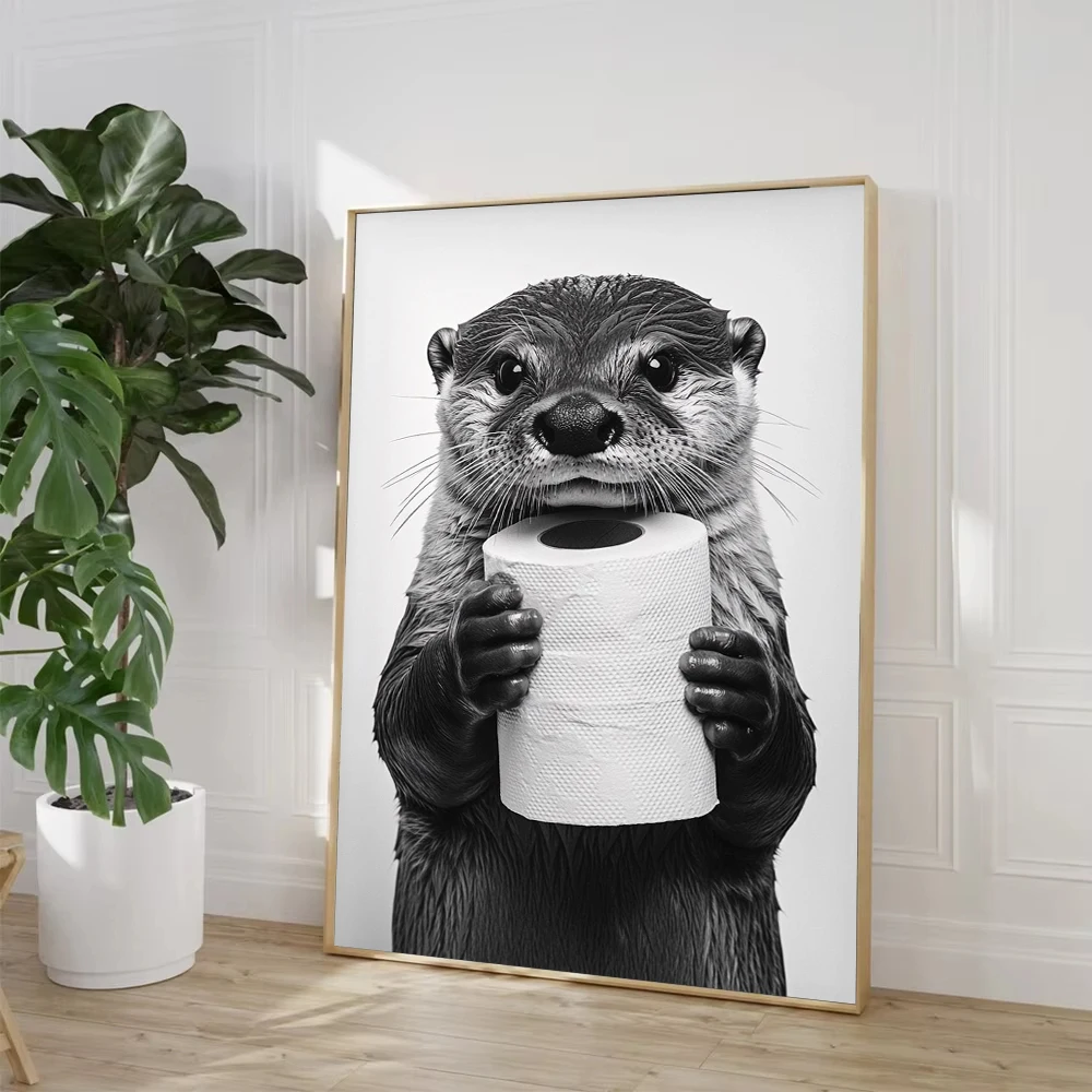 하이랜드 소, 수달, 고양이, 너구리, 화장지 포스터  - Watercolor Poster Print 리뷰 및 가격