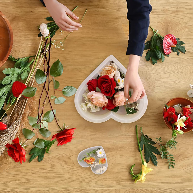 대형 하트 에폭시 수지 몰드 꽃 보존 DIY 북엔드 웨 - Dried Flower Bouquet 리뷰 및 가격