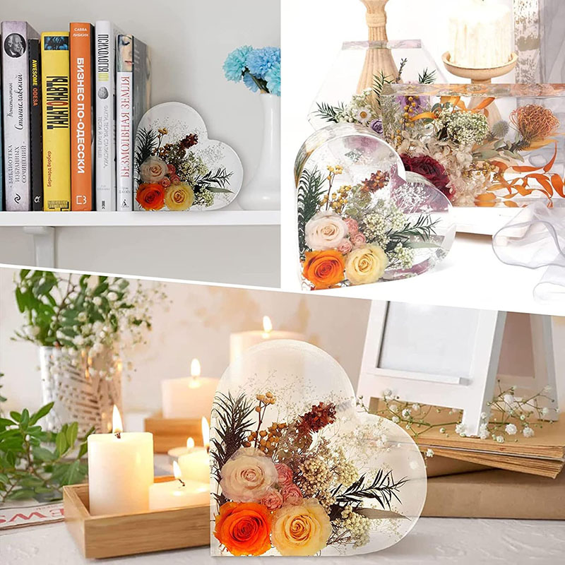 대형 하트 에폭시 수지 몰드 꽃 보존 DIY 북엔드 웨 - Dried Flower Bouquet 리뷰 및 가격