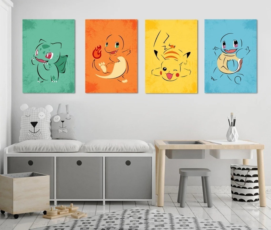 프레임리스 만화 애니메이션 포스터 포켓몬 포켓몬 피카추 - Watercolor Poster Print 리뷰 및 가격