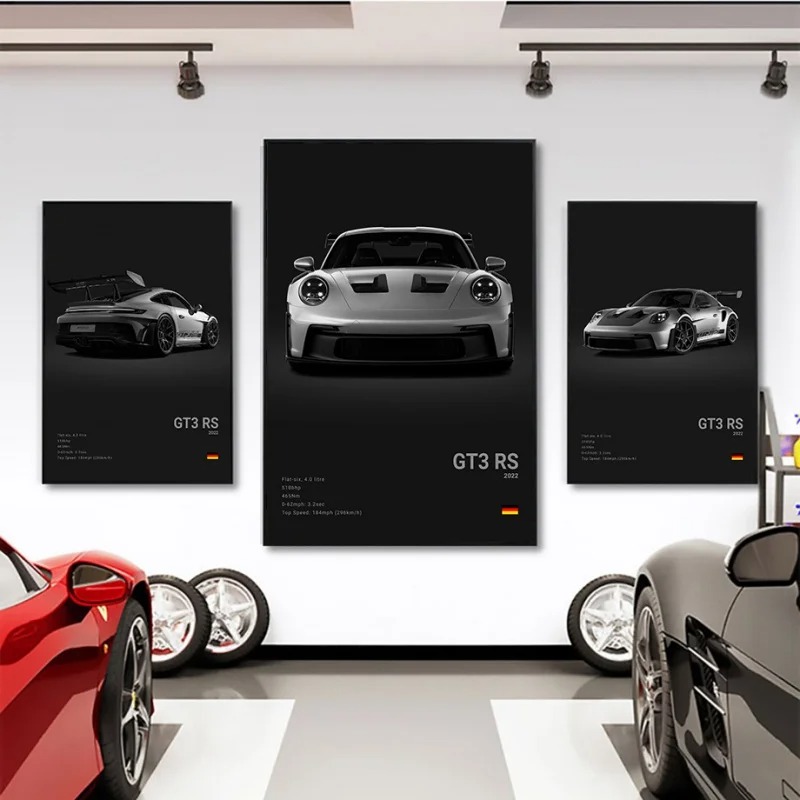 팝 흑백 독일 럭셔리 스포츠카 포스터 벽 예술 911  - Germany Home Decor 리뷰 및 가격