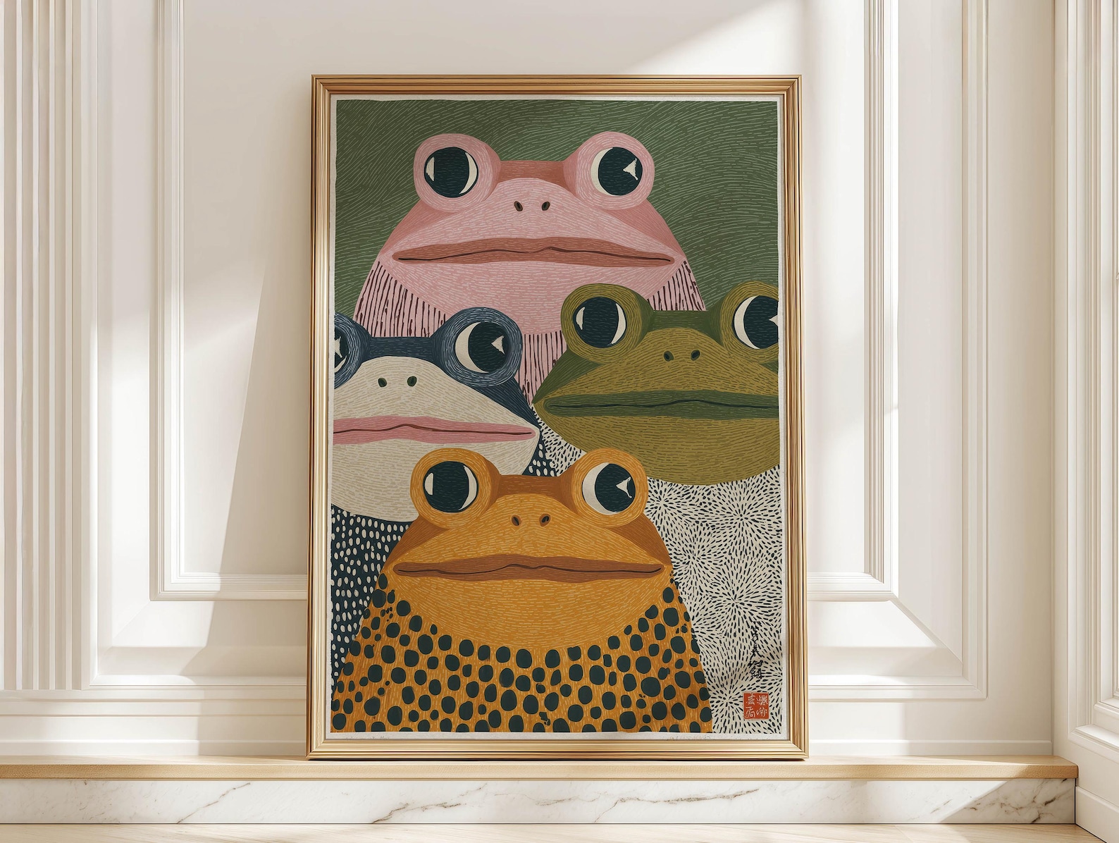 현대 일본 개구리 아트 프린트 - 프레임 없는 추상 복 - Home Decor Design Interior 리뷰 및 가격