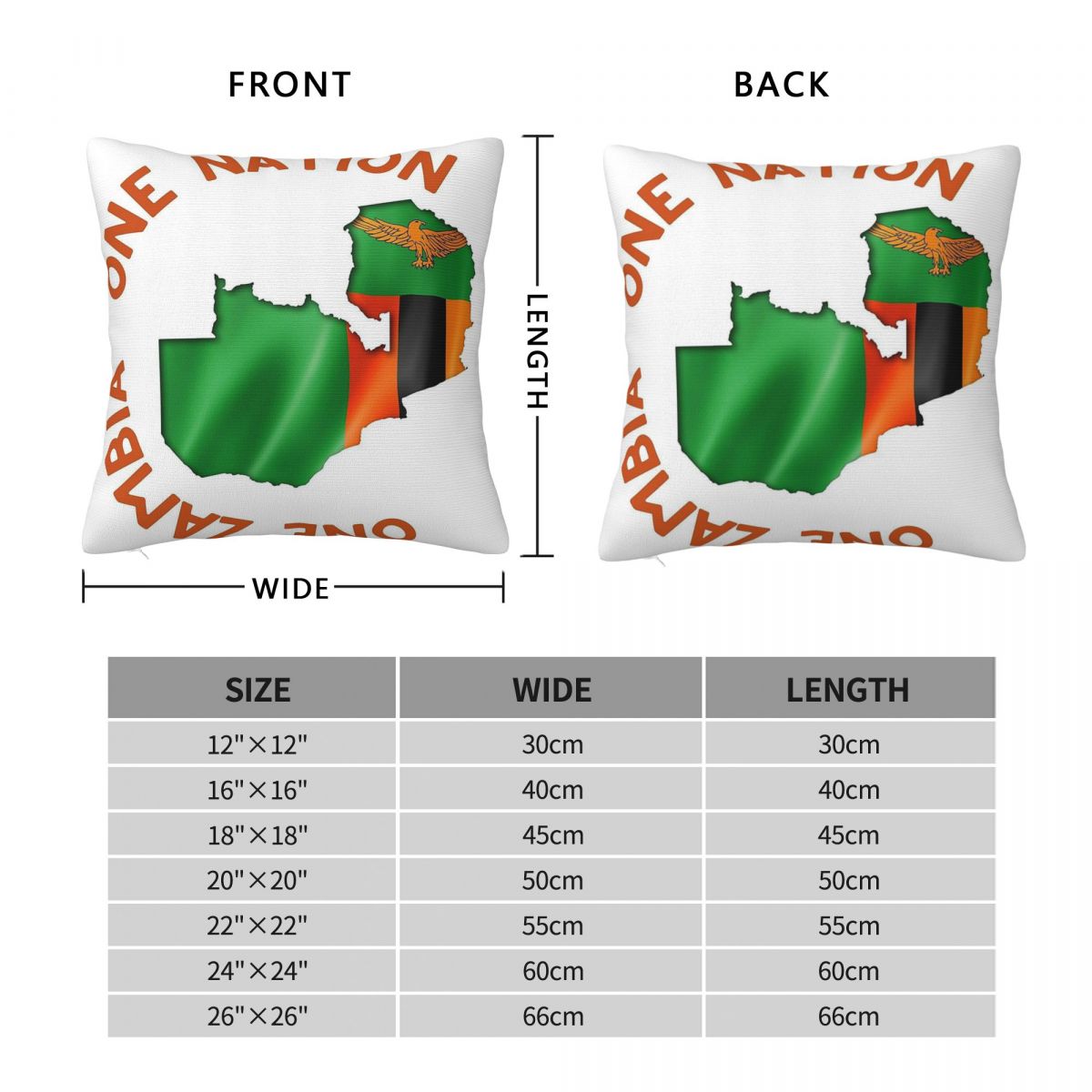 One Zambia One Nation 정사각형 베개  - Home Decor Zambia 리뷰 및 가격