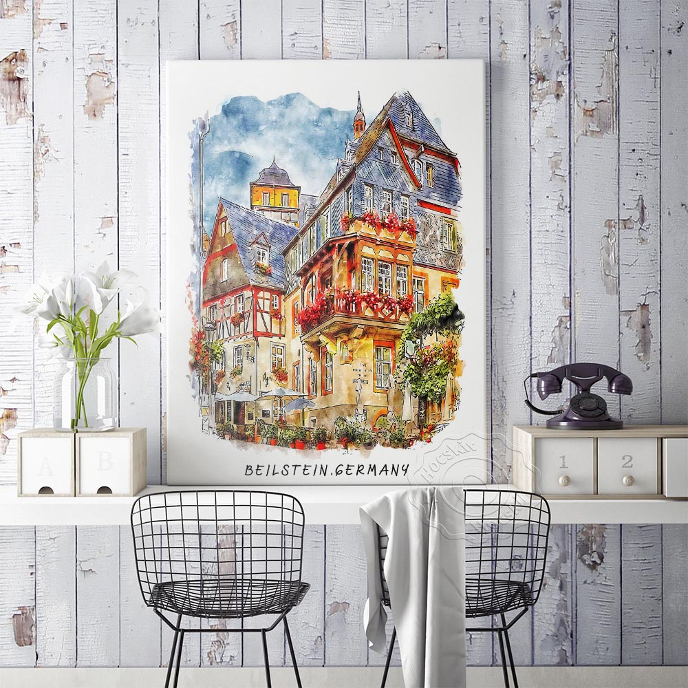 수채화 인쇄, 세계 여행 포스터, 스페인 바르셀로나 벽 - Germany Home Decor 리뷰 및 가격