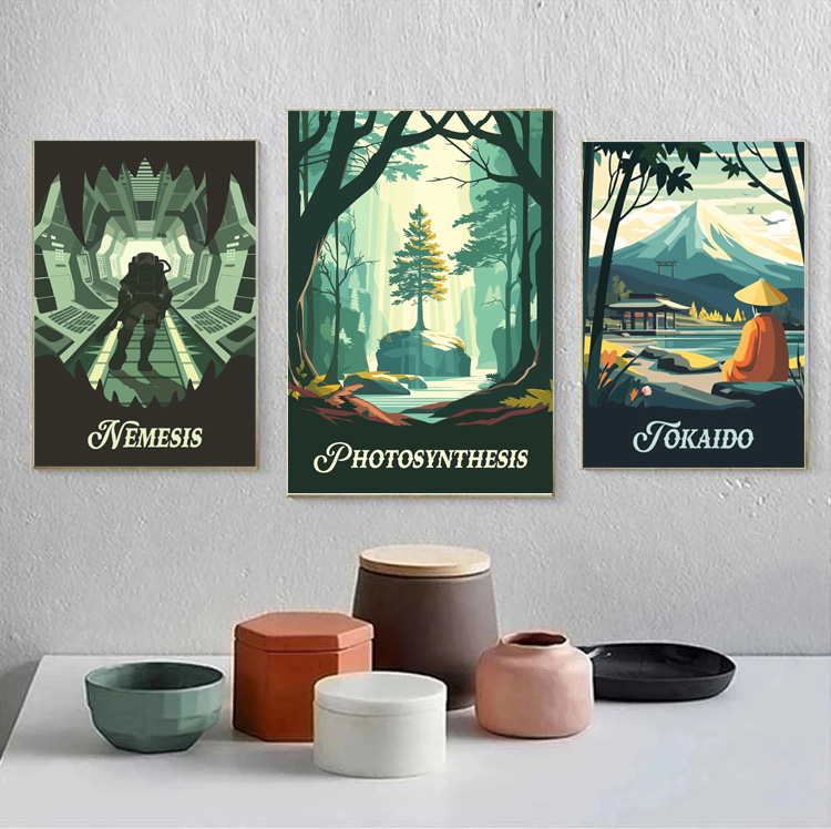 만화 추상 게임 장면 풍경 마법 동물 병사 포스터 캔버 - Watercolor Poster Print 리뷰 및 가격