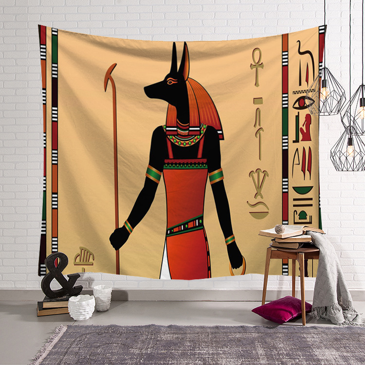 노란색 고대 이집트 문화가 인쇄된 히피 이집트 태피스트 - Home Decor Egypt 리뷰 및 가격