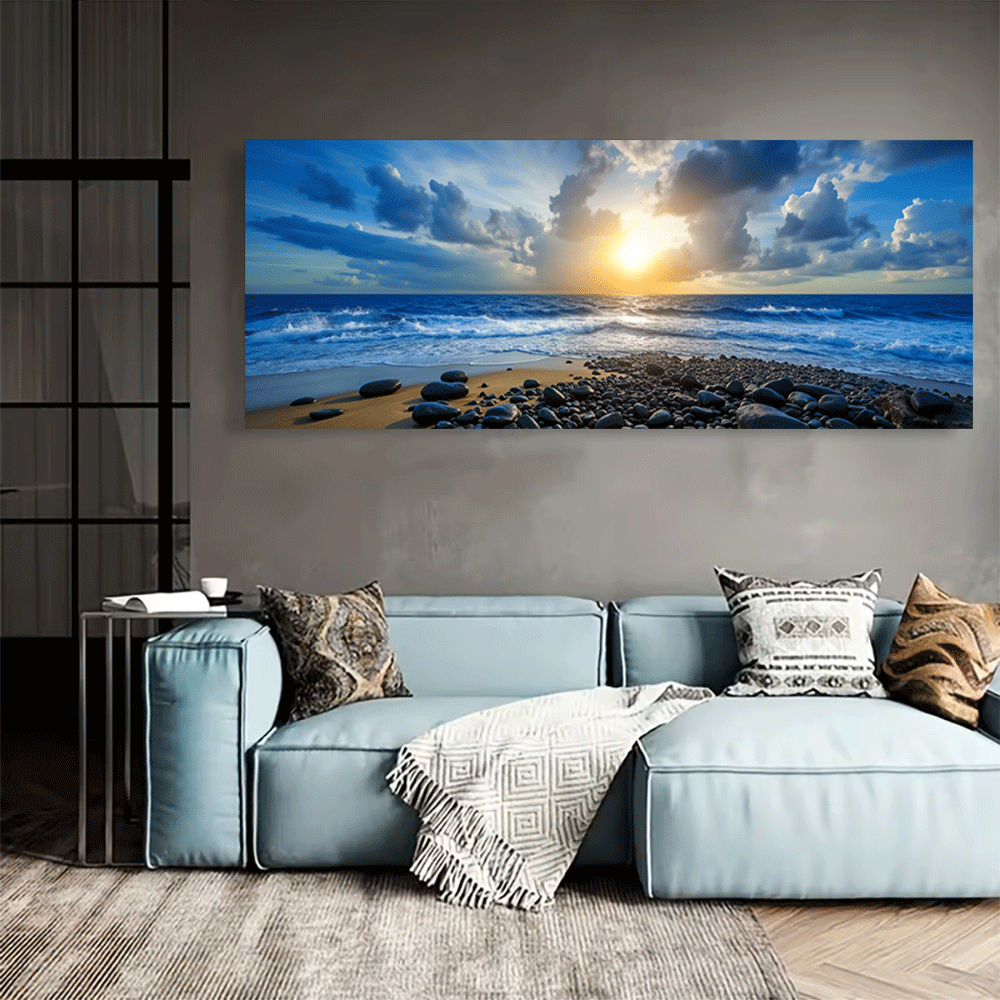 1PC-캔버스 포스터 프레임이 없는 바다 일몰 해변 파 - Home Decor Design Interior 리뷰 및 가격