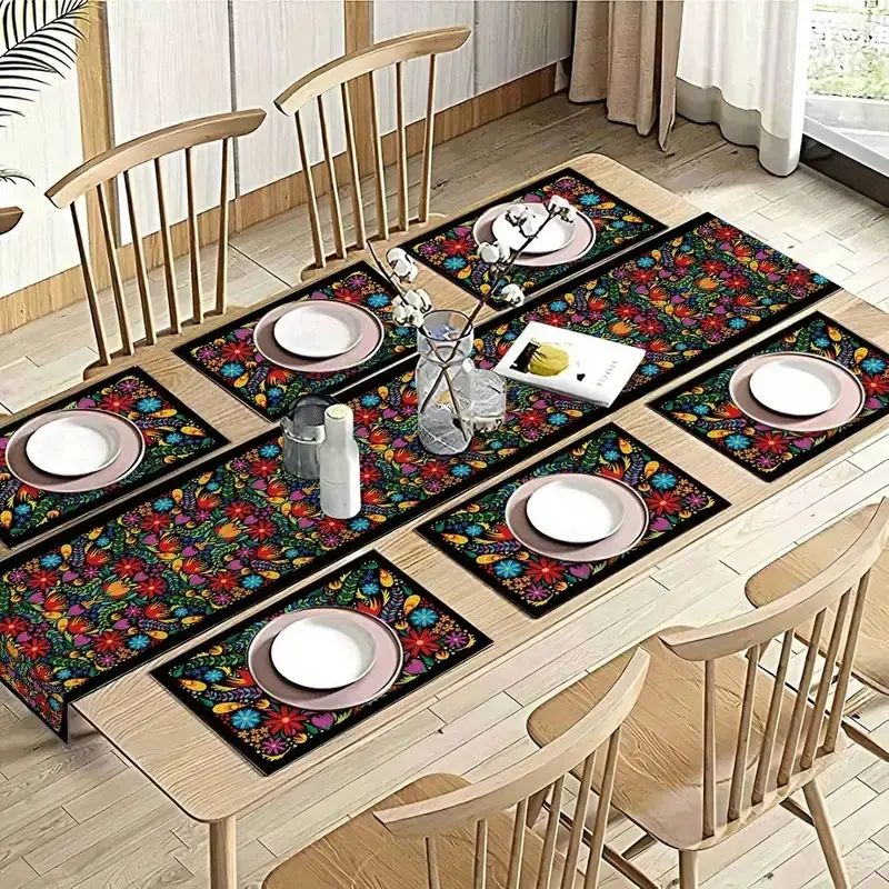 VIKAMA 보헤미안 플로럴 테이블 러너 플레이스매트  - Linen Table Runner 리뷰 및 가격