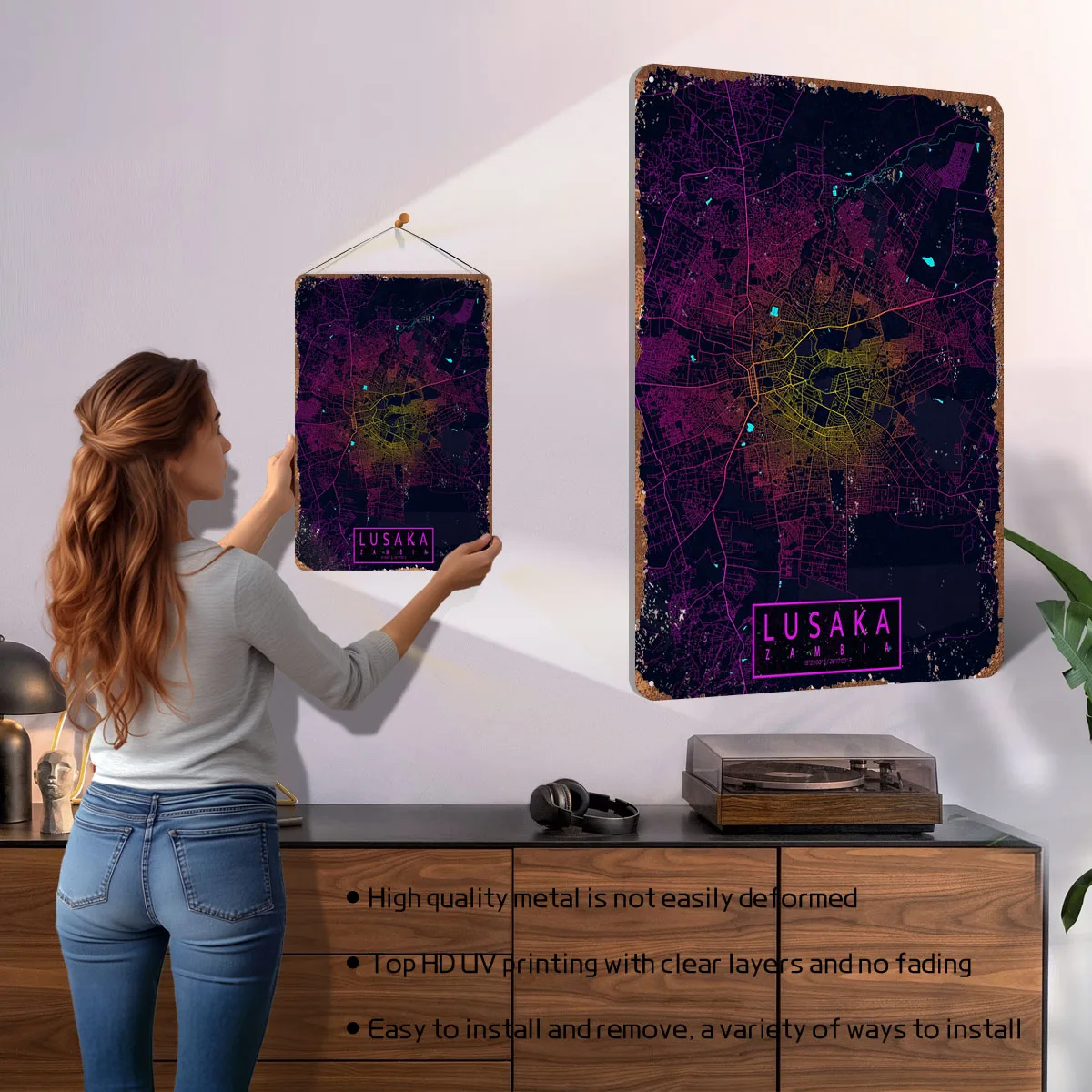 루사카 시티맵 잠비아 네온 포스터 맵 금속 사인 남자들 - Home Decor Zambia 리뷰 및 가격