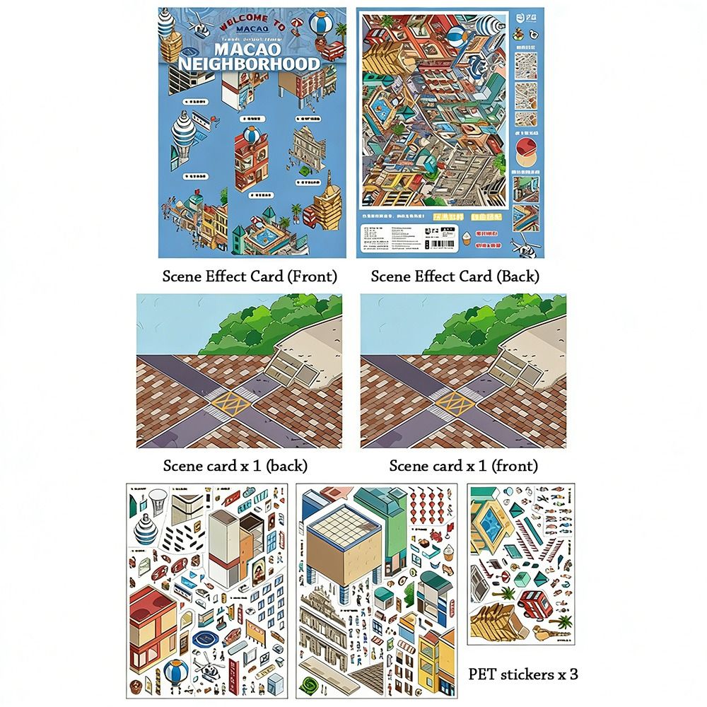 카와이 디자인 3D 도시 스티커 DIY 디자인 축제 테 - Home Decor Zone 리뷰 및 가격