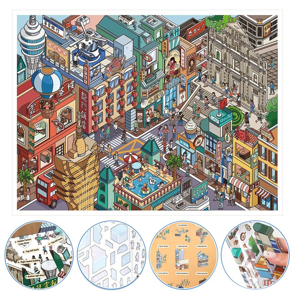 카와이 디자인 3D 도시 스티커 DIY 디자인 축제 테 - Home Decor Zone 리뷰 및 가격