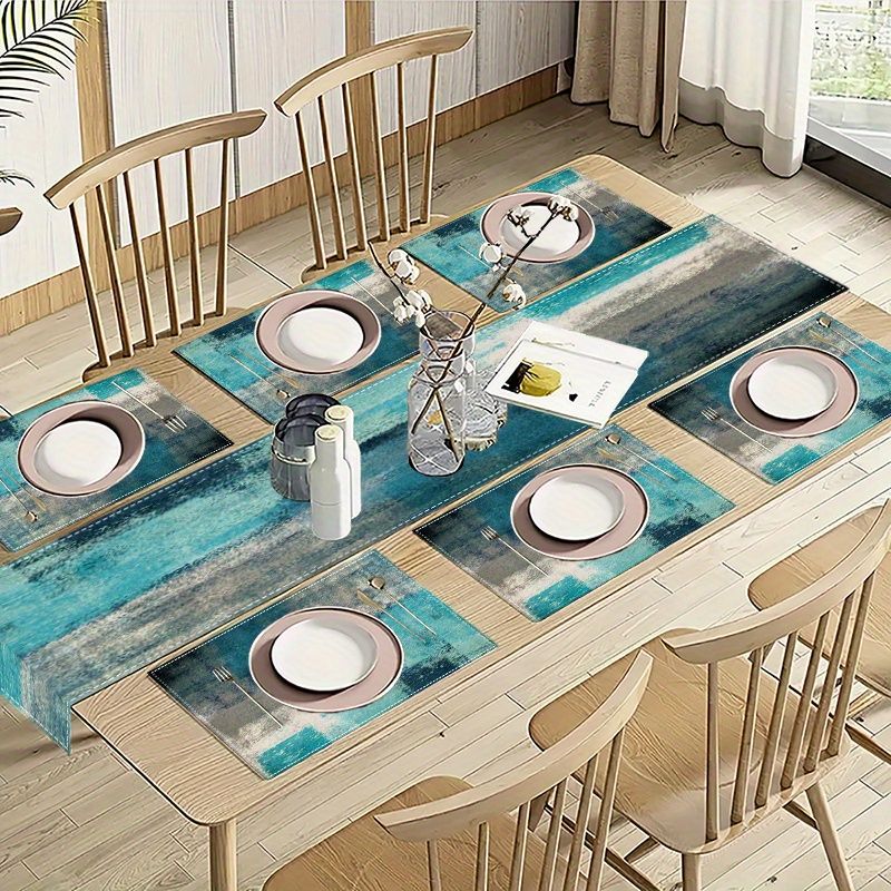 VIKAMA Morandi 추상 잉크 테이블 러너 플레 - Linen Table Runner 리뷰 및 가격