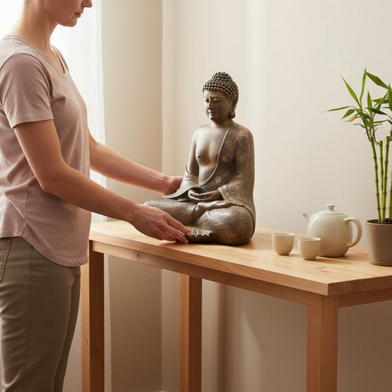 선불상 장식품 실내외 사용 명상하는 불상 조각상 진정시 - Home Decor Zen 리뷰 및 가격